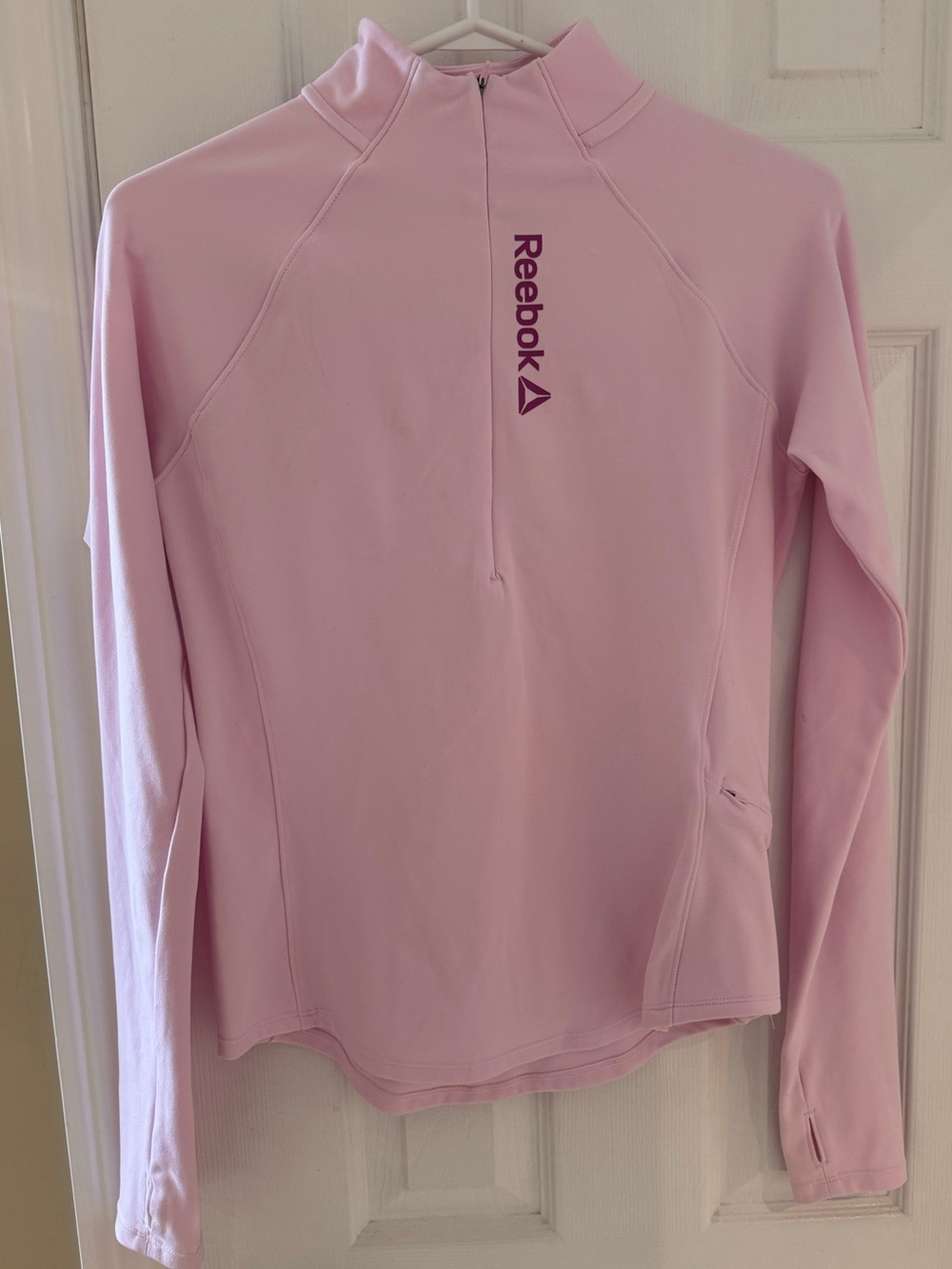 Reebok Pink Quarter-Zip Performance Top